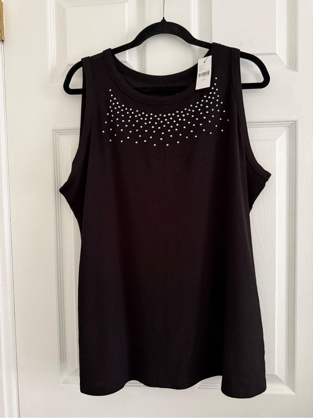 Lane Bryant Black Tank Top with Silver Stud Detailing - NWT — 22/24